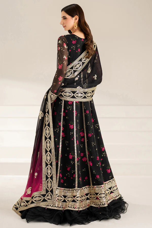 Farasha - 3pc Unstitched Suit - Fuchsia Night