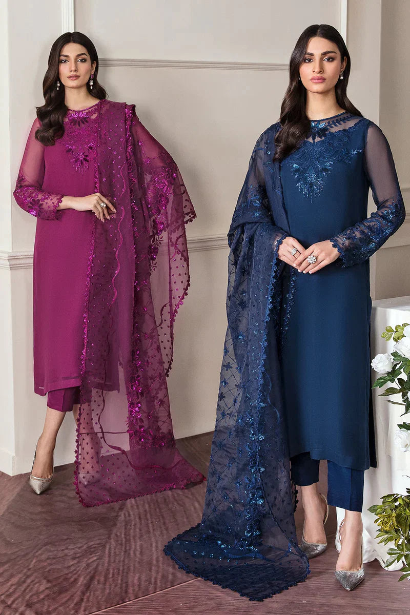 BAROQUE - 3 PC UNSTITCHED CHIFFON SUIT - UF-292