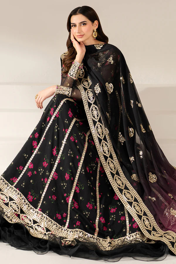 Farasha - 3pc Unstitched Suit - Fuchsia Night