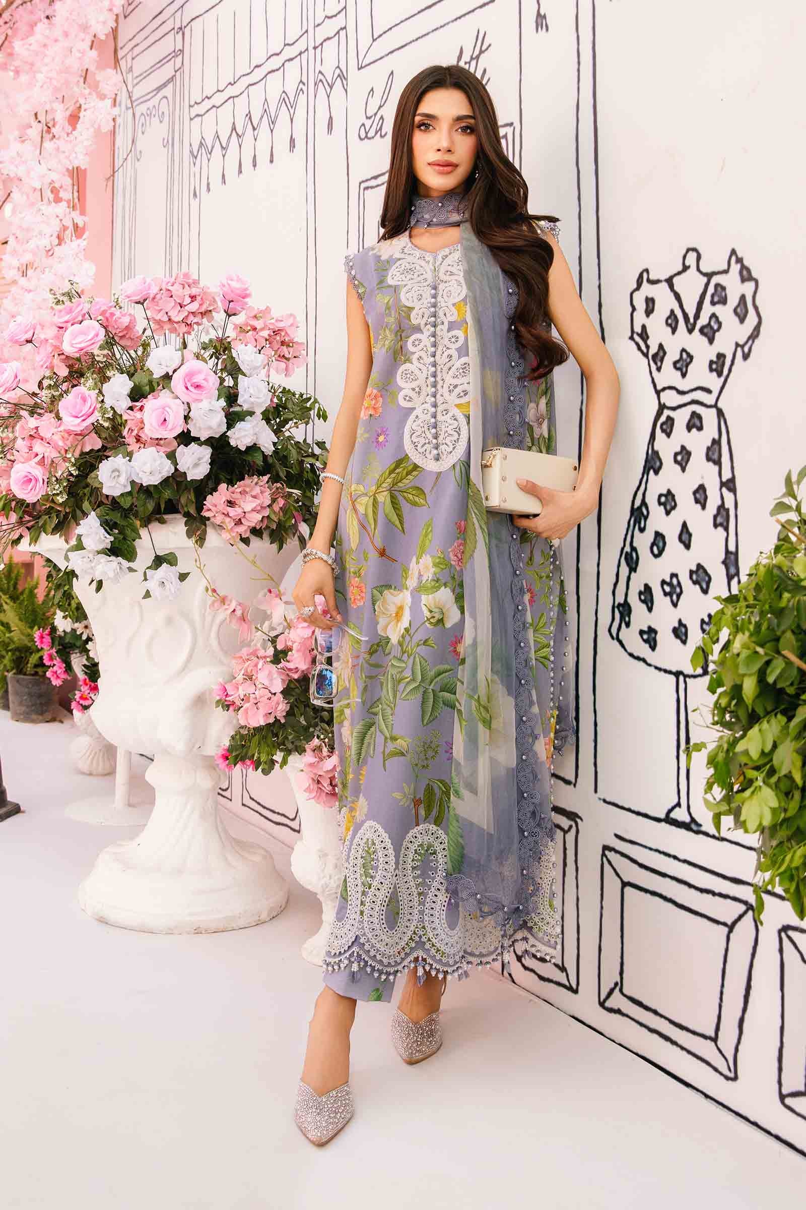 Maria.B - 3 Piece Unstitched Embroidered Lawn Suit - MPT-2604-A