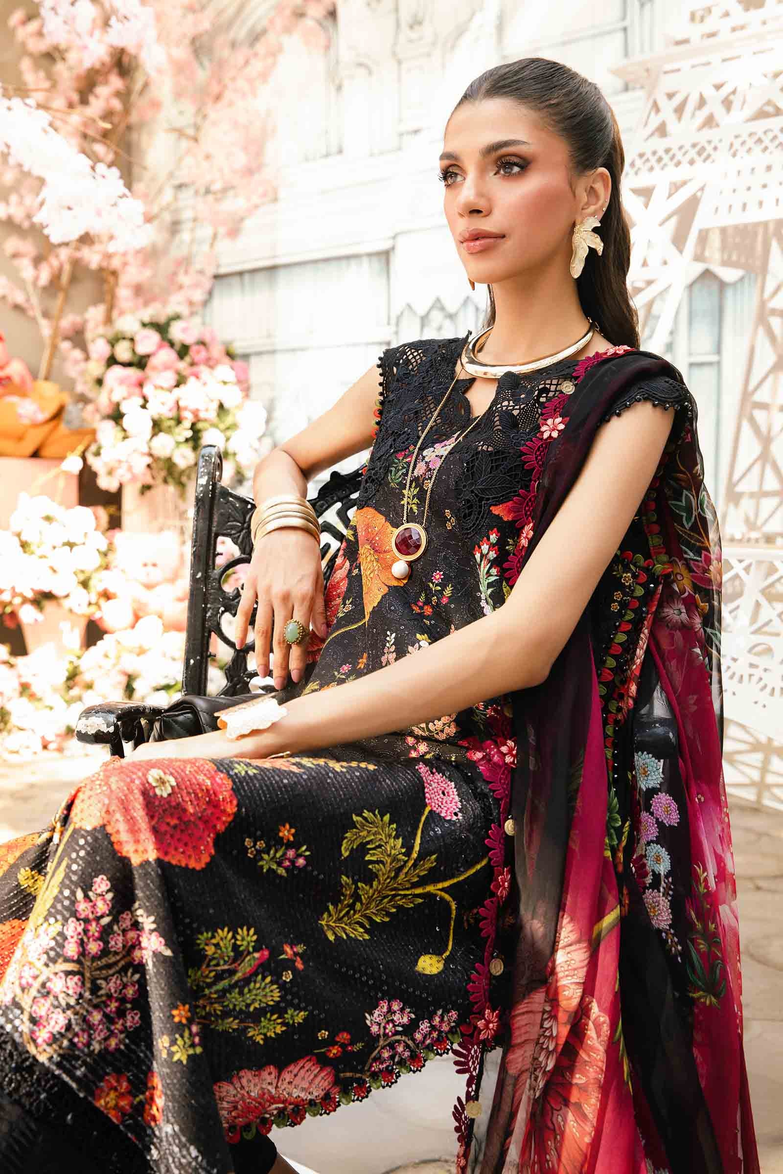 Maria.B - 3 Piece Unstitched Embroidered Lawn Suit -MPT-2607-B