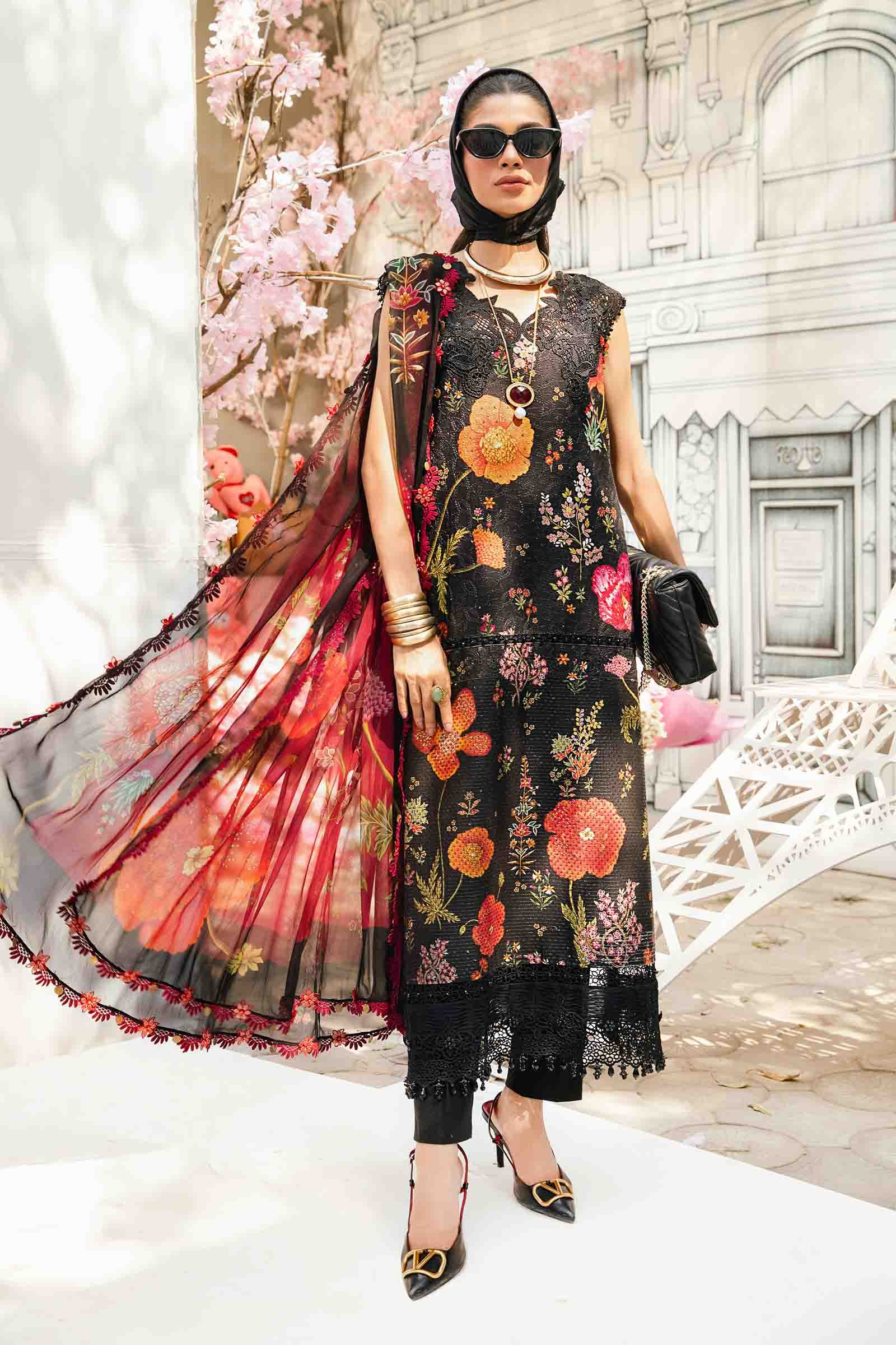 Maria.B - 3 Piece Unstitched Embroidered Lawn Suit -MPT-2607-B