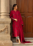 Crimson - Aaleen Embroidered Khaddar Unstitched 3Pc Suit - Jurao ka Kaam