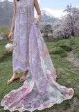 Crimson - Luxury Lawn '24 - A Floral Mesh - Lavender