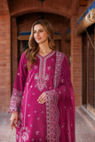 FARASHA - KAAVISH FESTIVE LAWN SS'24- 3PC ROSY SOMBER