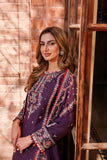 FARASHA - KAAVISH FESTIVE LAWN SS'24- 3PC SHADOW BERRY