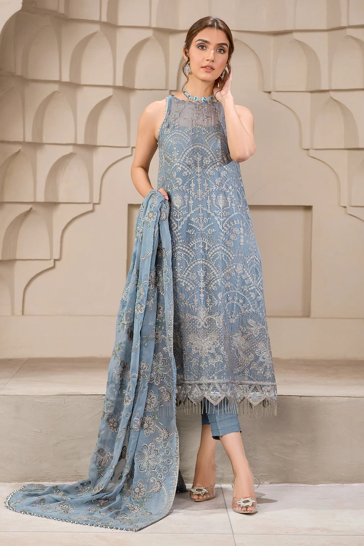 ZARIF - FALAK - 3PC EMBROIDERED - ZF 05 BLUE BELL