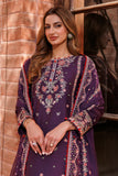 FARASHA - KAAVISH FESTIVE LAWN SS'24- 3PC SHADOW BERRY