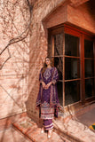 FARASHA - KAAVISH FESTIVE LAWN SS'24- 3PC SHADOW BERRY