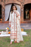 FARASHA - KAAVISH FESTIVE LAWN SS'24- 3PC SURREAL WHITE