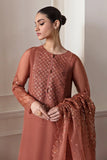 BAROQUE - 3 PC UNSTICTHED EMBROIDERED CHIFFON SUIT - UF-296