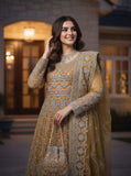 Shahnoor - 3pc Stitched Luxury Formals - Mustard Yellow (SN-37511)
