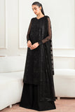 Farasha - 3pc Unstitched Suit - Dark Whisper