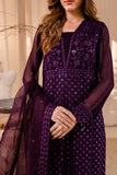 FARASHA - RITZIER '23 - UNSTITCHED EMBROIDERED SUIT - Purple Dazzle