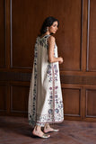 Zaib - IVORY LUXURY EMBROIDERED KARANDI SET (NEL-25626)