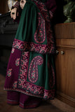 Zaib - DEEP PLUM LUXURY EMBROIDERED KARANDI SET (NEL-25627)