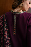 Zaib - DEEP PLUM LUXURY EMBROIDERED KARANDI SET (NEL-25627)