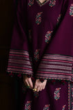 Zaib - DEEP PLUM LUXURY EMBROIDERED KARANDI SET (NEL-25627)