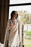Zaib - IVORY LUXURY EMBROIDERED KARANDI SET (NEL-25626)