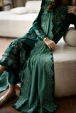 Zaib - EMERALD GREEN LUXURY EMBROIDERED KARANDI SET (NEL-25623)