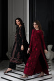 Zaib - MAROON LUXURY EMBROIDERED KARANDI SET (NEL-25622)