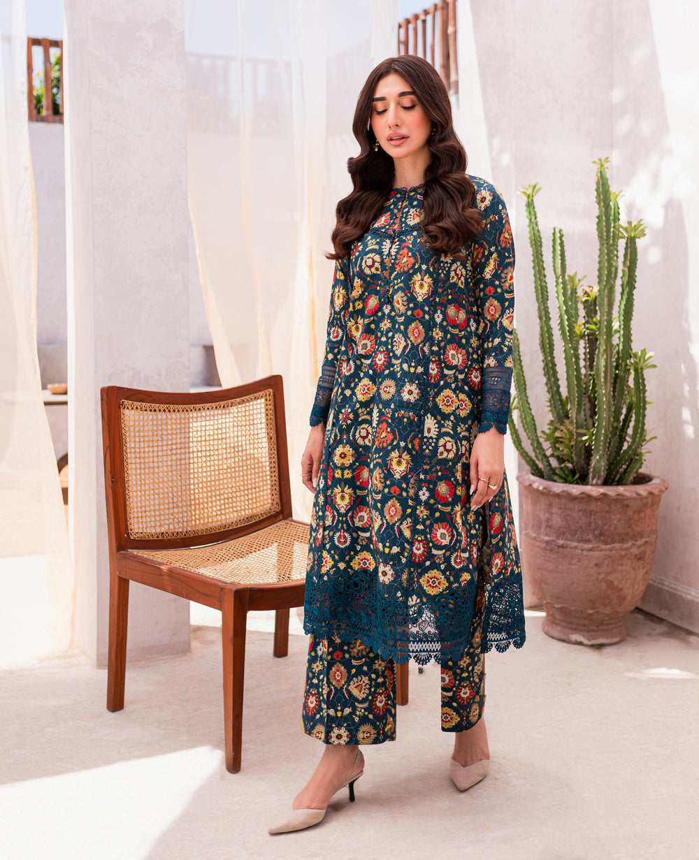 XENIA FORMALS - SUMMER SOIREE - 3 PC UNSTITCHED LAWN SUIT - ROISIN