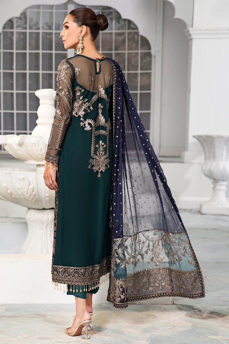 ZARIF - DELUXE LUXURY - 3 PC EMBROIDERED SUIT - MEADOW