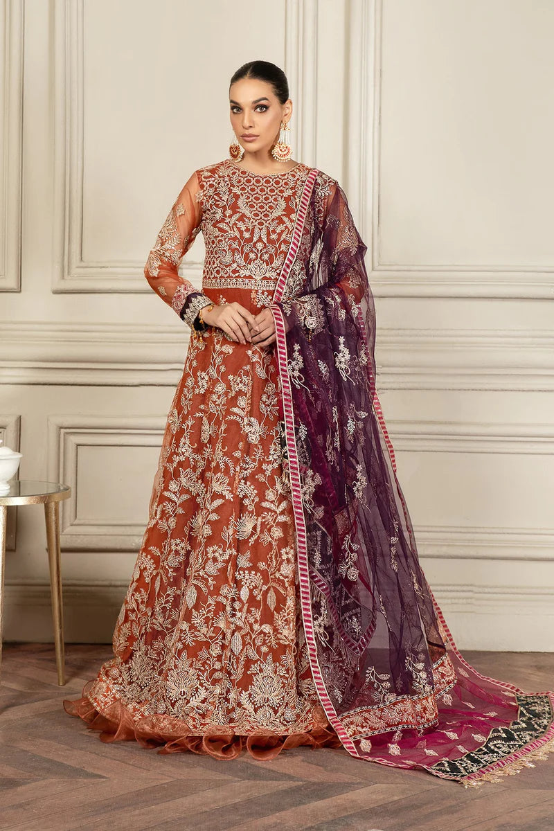 ZARIF - MEHROZE - 3 PC EMBROIDERED SUIT - AMBER