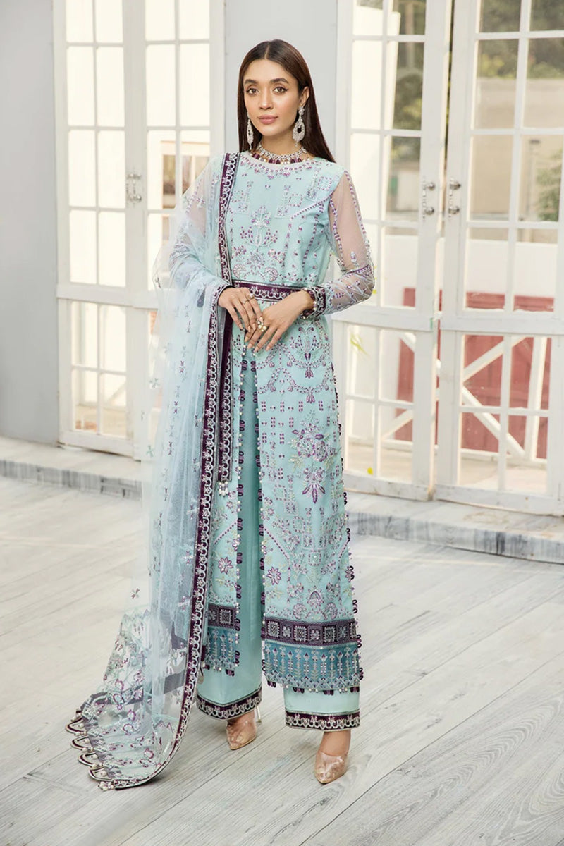 ALIZEH - 3 PC EMBROIDERED UNSTITCHED SUIT - AABYAAN - 09